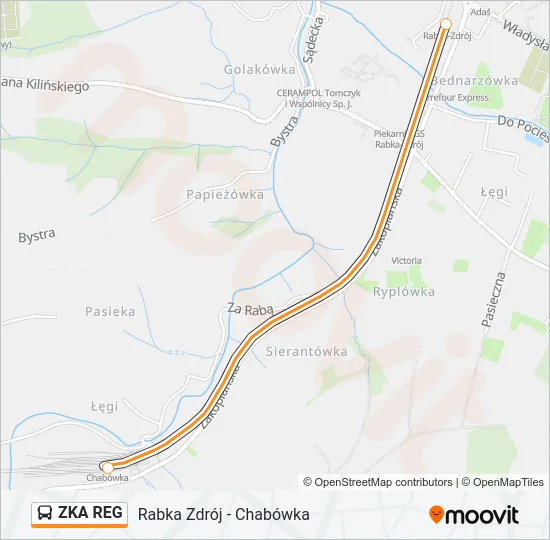 Автобус ZKA REG: карта маршрута
