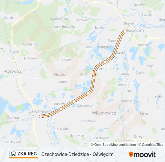 ZKA REG bus Line Map