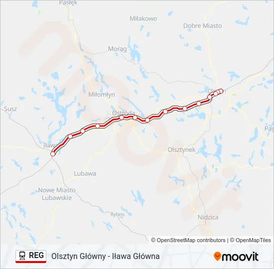 REG Train Line Map