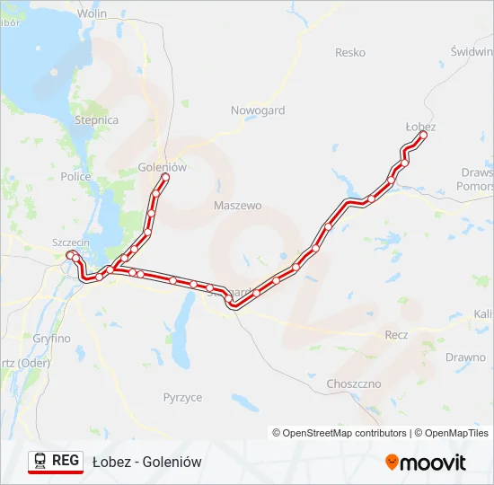 REG Train Line Map