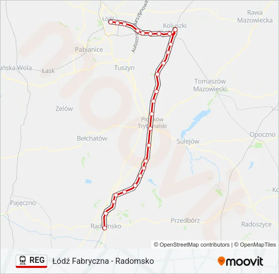 REG Train Line Map