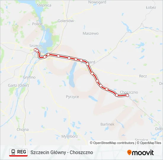 REG Train Line Map