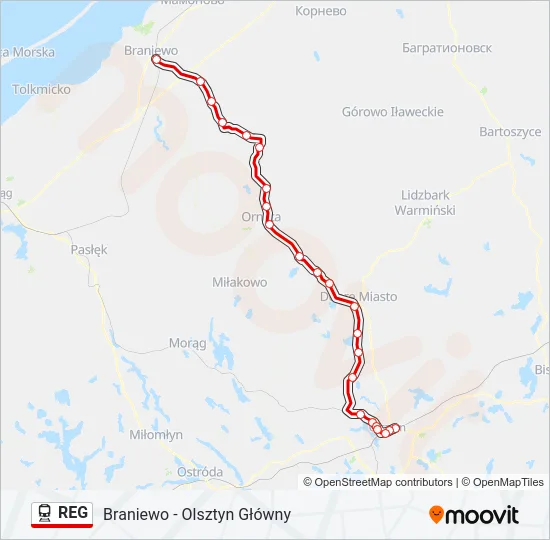 REG Train Line Map