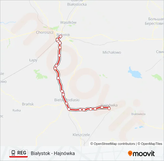 REG Train Line Map