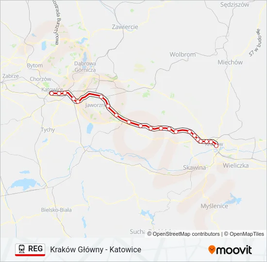 REG Train Line Map