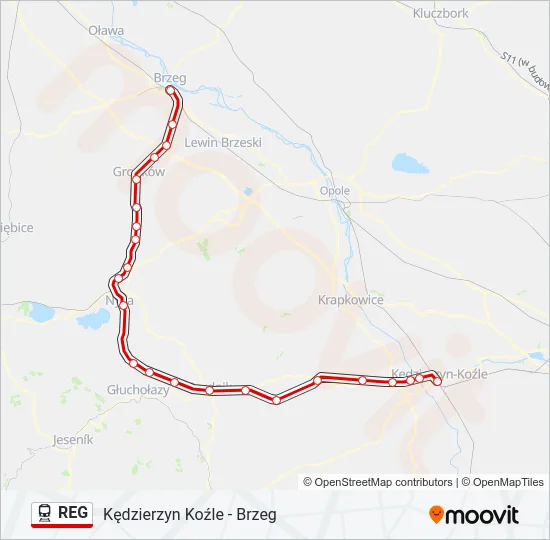 REG Train Line Map