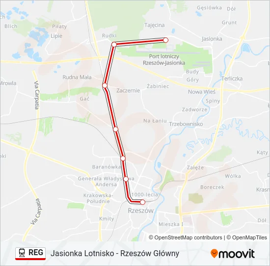REG Train Line Map