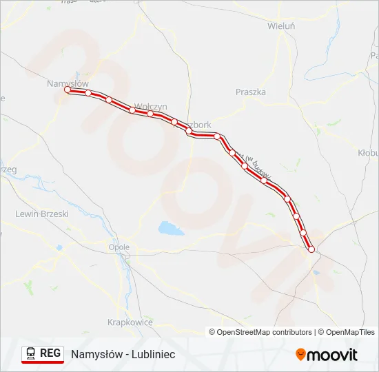 REG Train Line Map