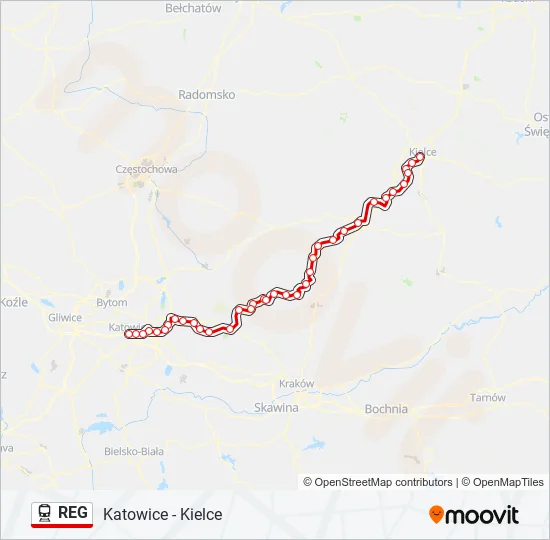 REG Train Line Map