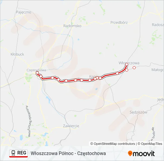 REG Train Line Map