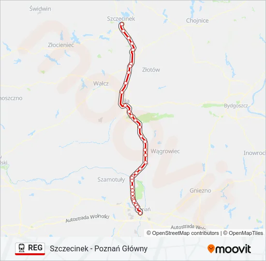REG Train Line Map