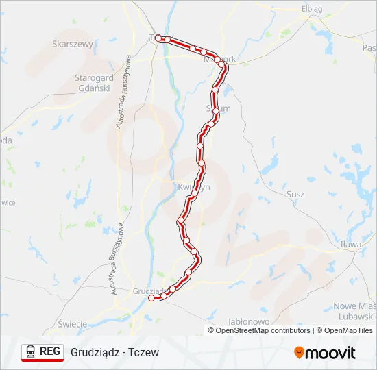 REG Train Line Map