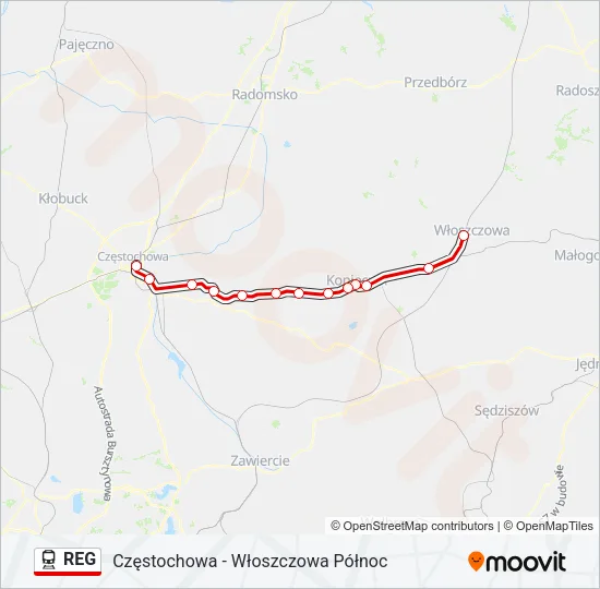 REG Train Line Map