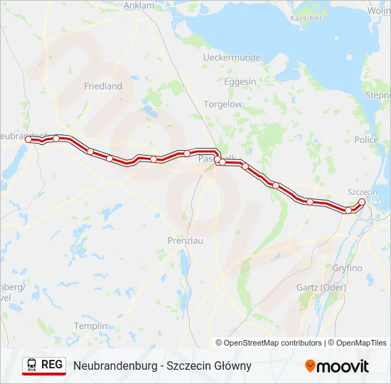 REG Train Line Map