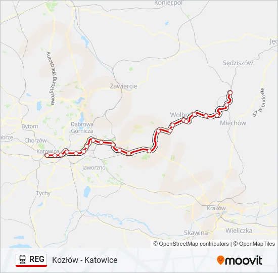 REG Train Line Map