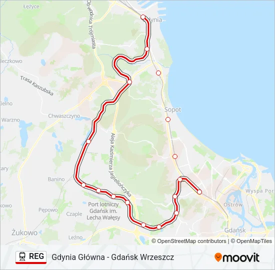 REG Train Line Map