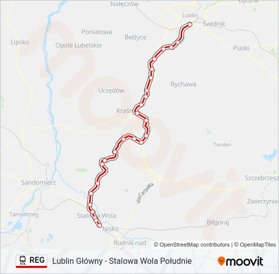 REG Train Line Map