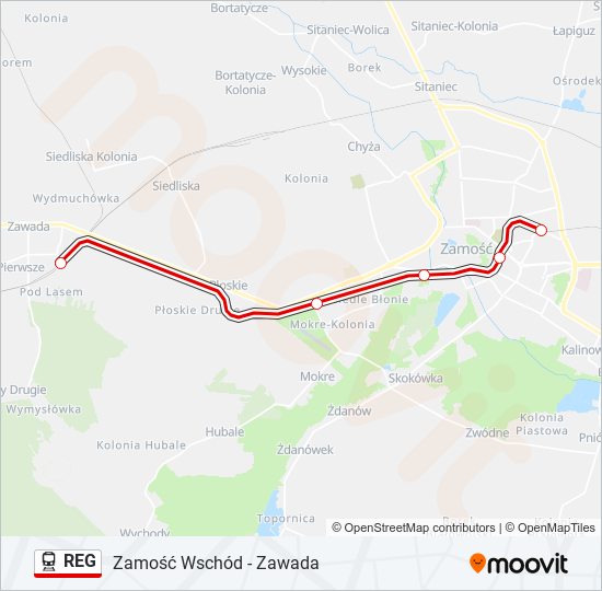 REG train Line Map