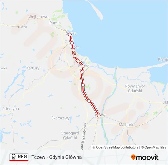 REG Train Line Map