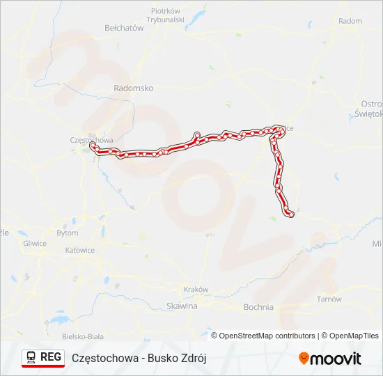 REG Train Line Map