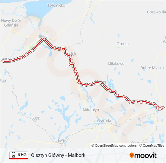 REG Train Line Map