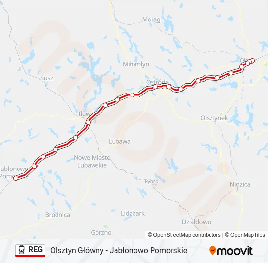 REG Train Line Map