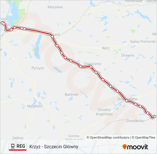 REG Train Line Map