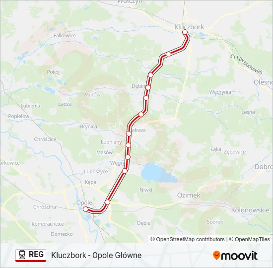 REG Train Line Map