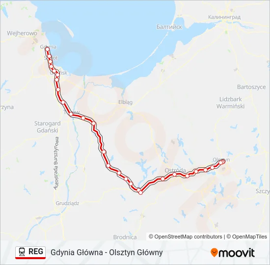 REG Train Line Map