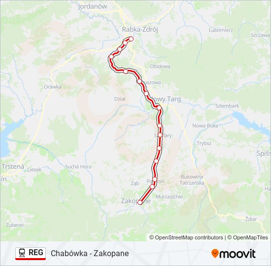 REG train Line Map