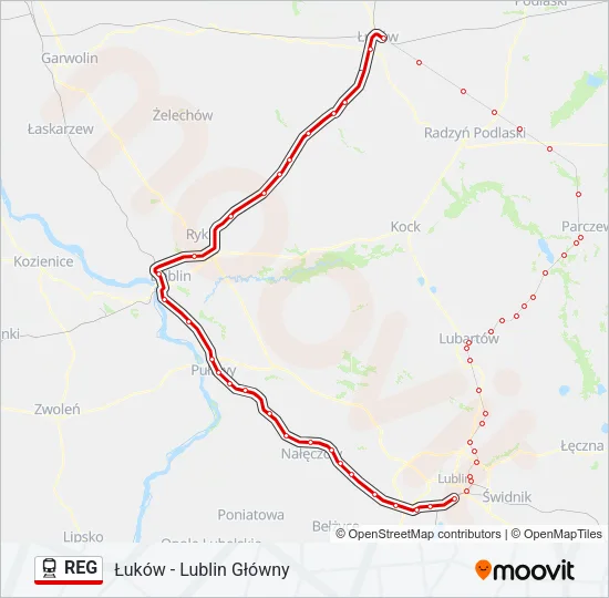 REG Train Line Map