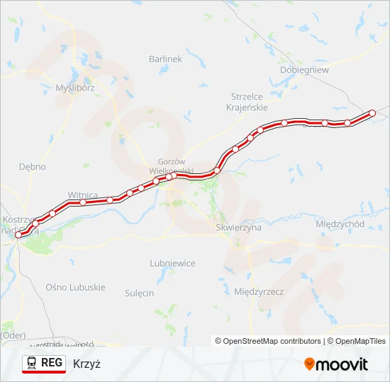REG Train Line Map