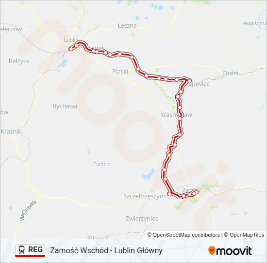 REG Train Line Map