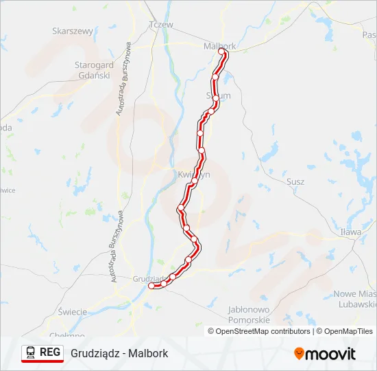 REG Train Line Map