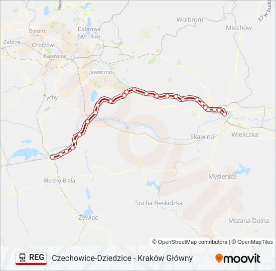 REG Train Line Map