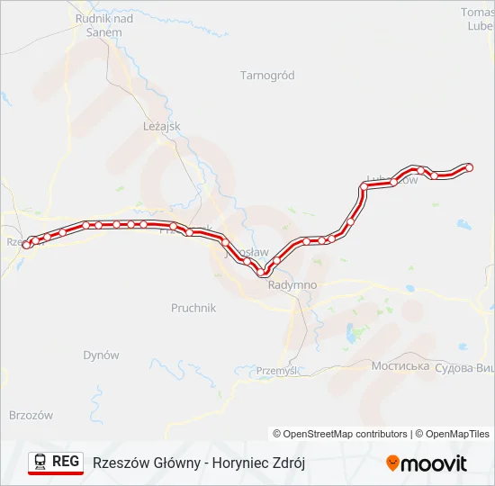 REG Train Line Map