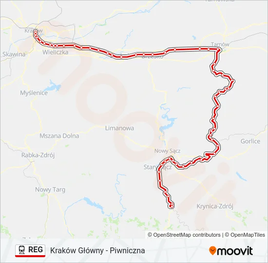 REG Train Line Map