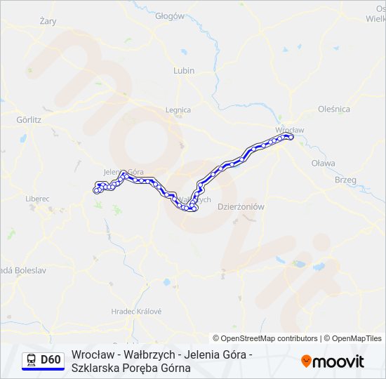Поезд D60: карта маршрута