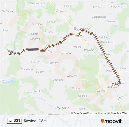 D31 bus Line Map