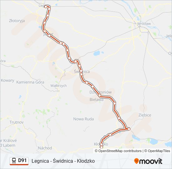 D91 train Line Map