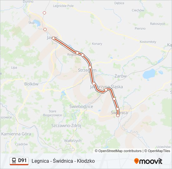 D91 train Line Map