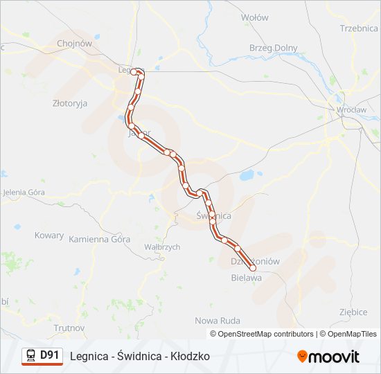 D91 train Line Map