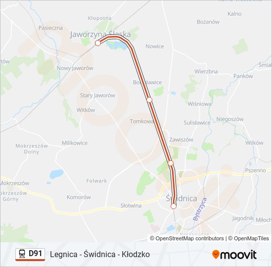 D91 train Line Map