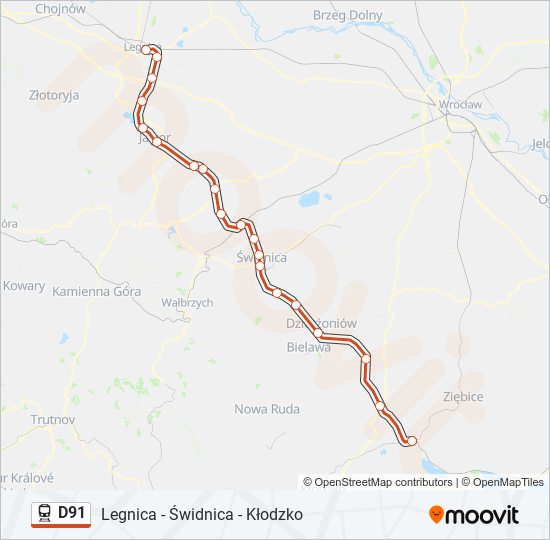 D91 train Line Map