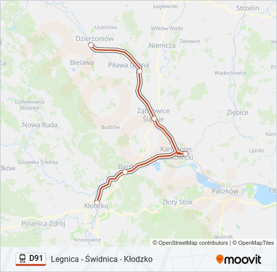 D91 train Line Map