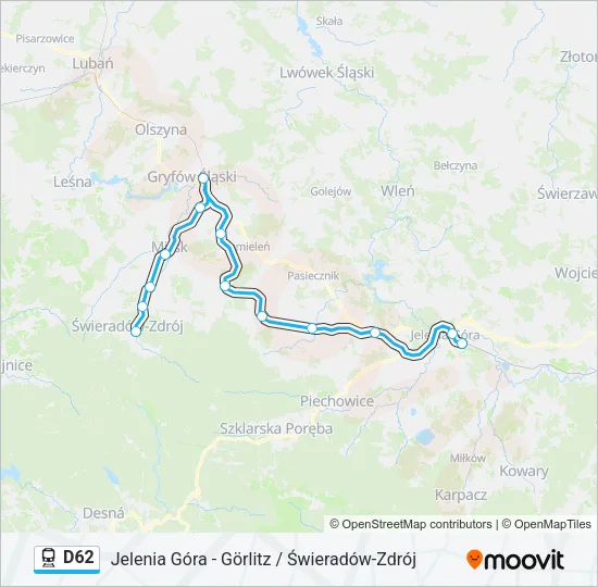 D62 Train Line Map