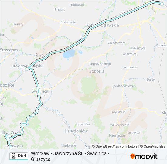 Поезд D64: карта маршрута