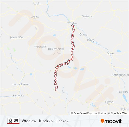 Поезд D9: карта маршрута