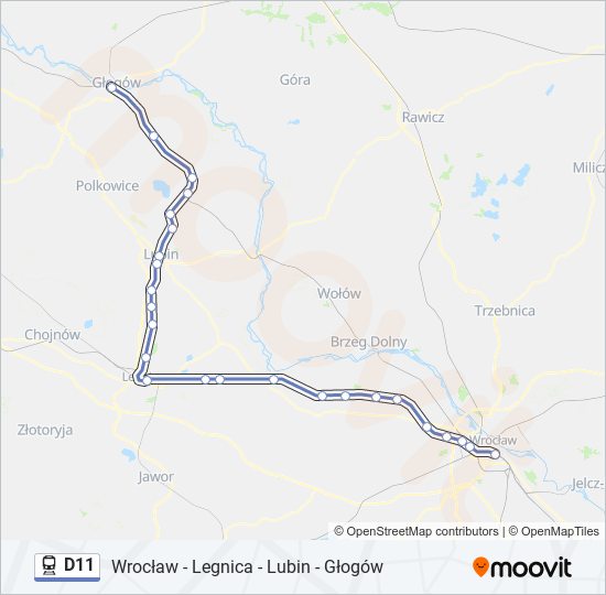 D11 train Line Map