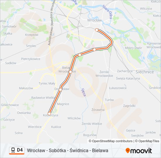 Поезд D4: карта маршрута